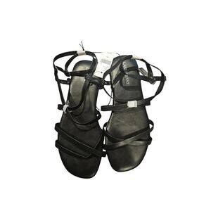 Lane bryant strappy flat sandals new black women's size 8